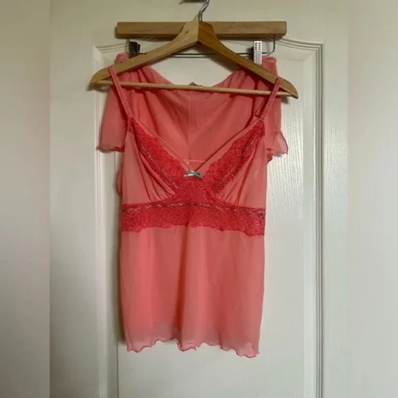 LA VIE EN ROSE Mesh Sleep Set - Picture 1 of 6